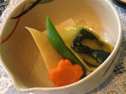 高野豆腐と野菜の含め煮。